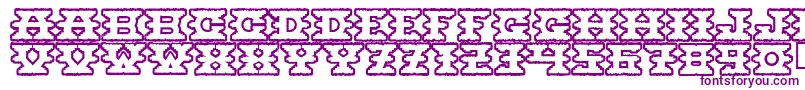 Montezumaancient-Schriftart – Violette Schriften auf weißem Hintergrund