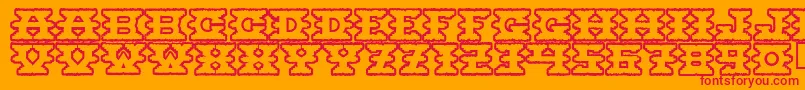 fuente Montezumaancient – Fuentes Rojas Sobre Fondo Naranja