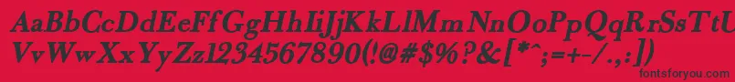 フォントFradlebi – 赤い背景に黒い文字