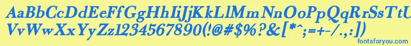 Fradlebi Font – Blue Fonts on Yellow Background