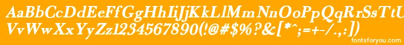 フォントFradlebi – オレンジの背景に白い文字