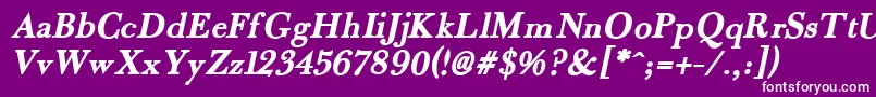 フォントFradlebi – 紫の背景に白い文字