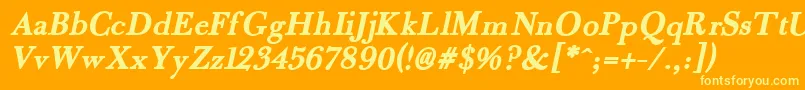 フォントFradlebi – オレンジの背景に黄色の文字