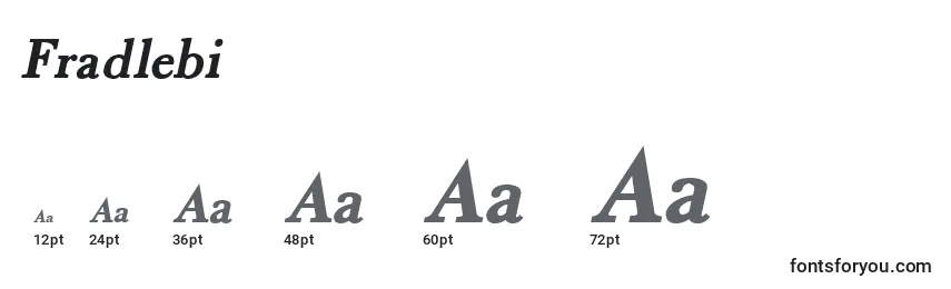 Fradlebi Font Sizes