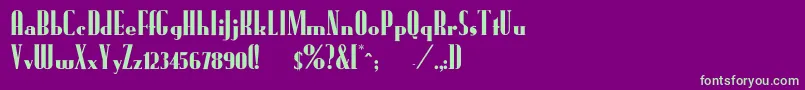 FundrunkNormal-Schriftart – Grüne Schriften auf violettem Hintergrund