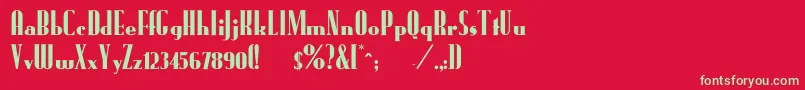 FundrunkNormal Font – Green Fonts on Red Background