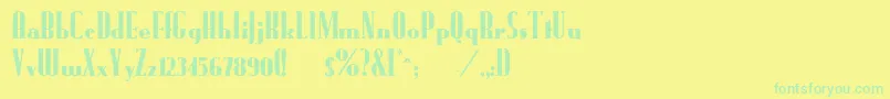 Шрифт FundrunkNormal – зелёные шрифты на жёлтом фоне