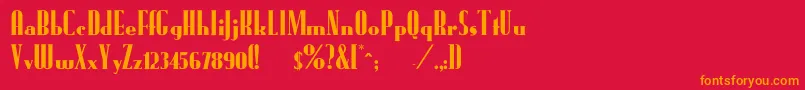 フォントFundrunkNormal – 赤い背景にオレンジの文字