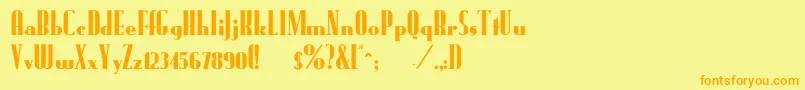 FundrunkNormal Font – Orange Fonts on Yellow Background