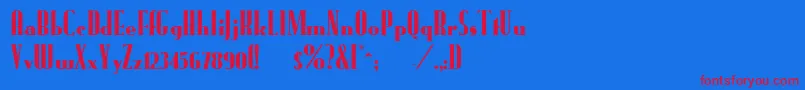 FundrunkNormal Font – Red Fonts on Blue Background
