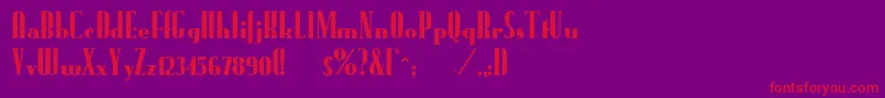 FundrunkNormal Font – Red Fonts on Purple Background