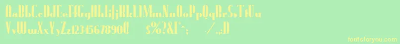 FundrunkNormal Font – Yellow Fonts on Green Background