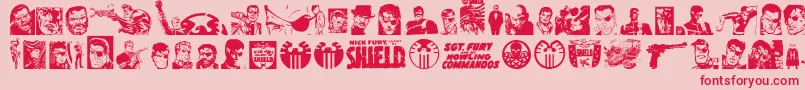 fuente Knock – Fuentes Rojas Sobre Fondo Rosa