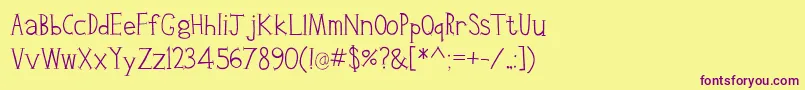 Clink Font – Purple Fonts on Yellow Background