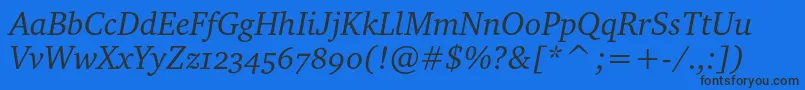 CharteroscItalic Font – Black Fonts on Blue Background