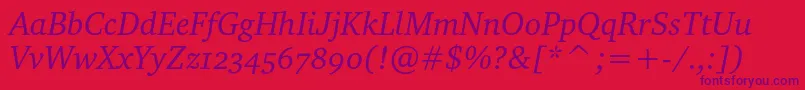 CharteroscItalic Font – Purple Fonts on Red Background