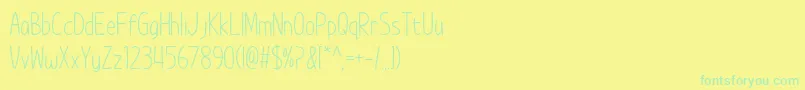 ImWunderland Font – Green Fonts on Yellow Background