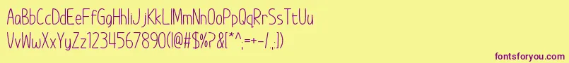 Шрифт ImWunderland – фиолетовые шрифты на жёлтом фоне