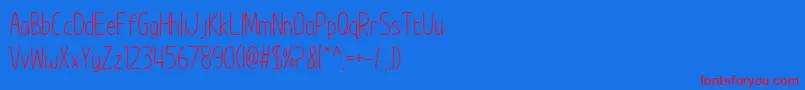 フォントImWunderland – 赤い文字の青い背景