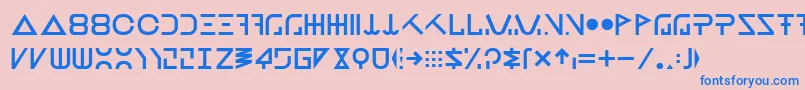 フォントNewJob – ピンクの背景に青い文字