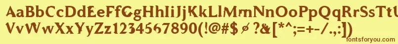 WcAddendumBtaBold Font – Brown Fonts on Yellow Background