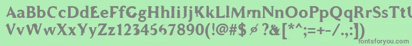 フォントWcAddendumBtaBold – 緑の背景に灰色の文字