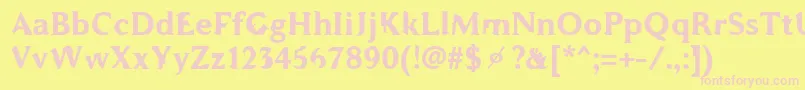 Police WcAddendumBtaBold – polices roses sur fond jaune