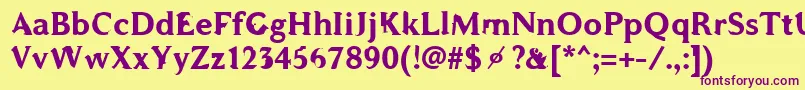 WcAddendumBtaBold Font – Purple Fonts on Yellow Background