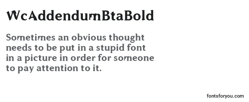 Review of the WcAddendumBtaBold Font