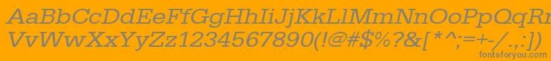 UrwegyptiennetextwidOblique Font – Gray Fonts on Orange Background