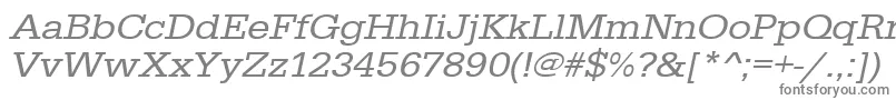 UrwegyptiennetextwidOblique-fontti – harmaat kirjasimet valkoisella taustalla