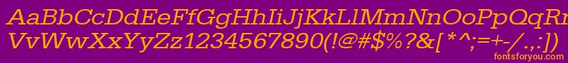 UrwegyptiennetextwidOblique-Schriftart – Orangefarbene Schriften auf violettem Hintergrund