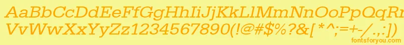 UrwegyptiennetextwidOblique Font – Orange Fonts on Yellow Background