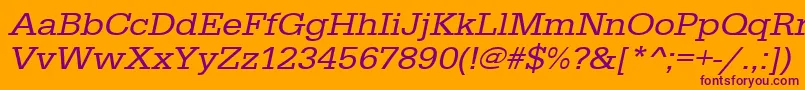 UrwegyptiennetextwidOblique Font – Purple Fonts on Orange Background