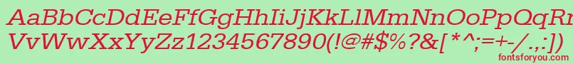 UrwegyptiennetextwidOblique Font – Red Fonts on Green Background