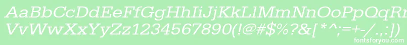 UrwegyptiennetextwidOblique Font – White Fonts on Green Background