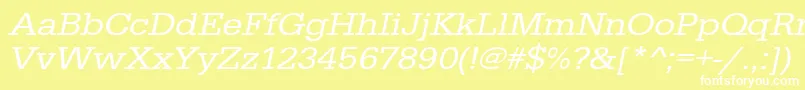 UrwegyptiennetextwidOblique Font – White Fonts on Yellow Background