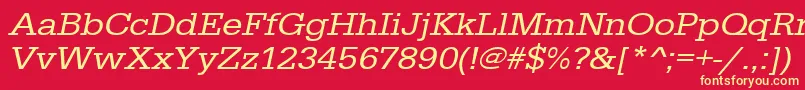 UrwegyptiennetextwidOblique Font – Yellow Fonts on Red Background