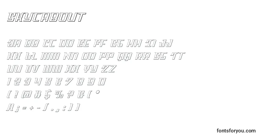 A fonte Skycabout – alfabeto, números, caracteres especiais