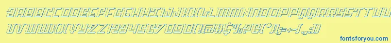 Skycabout Font – Blue Fonts on Yellow Background