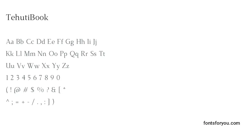 Шрифт TehutiBook – алфавит, цифры, специальные символы