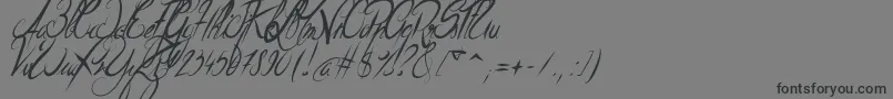 ElegantDragonItalic Font – Black Fonts on Gray Background