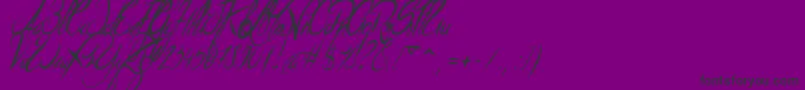 Czcionka ElegantDragonItalic – czarne czcionki na fioletowym tle