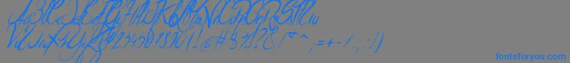 ElegantDragonItalic Font – Blue Fonts on Gray Background