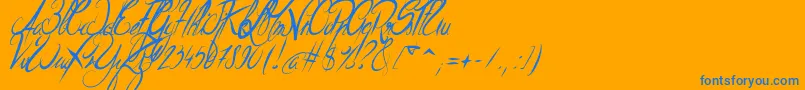 ElegantDragonItalic-fontti – siniset fontit oranssilla taustalla