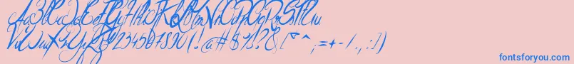 ElegantDragonItalic Font – Blue Fonts on Pink Background