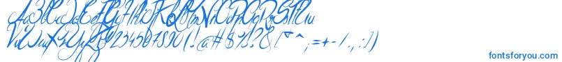 ElegantDragonItalic Font – Blue Fonts on White Background