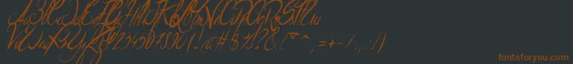ElegantDragonItalic Font – Brown Fonts on Black Background