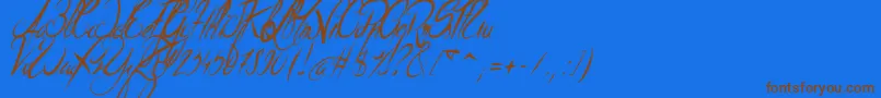 ElegantDragonItalic-Schriftart – Braune Schriften auf blauem Hintergrund