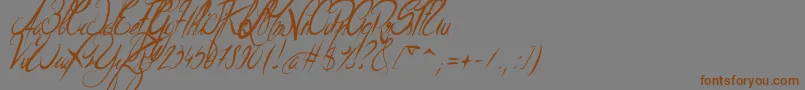 Шрифт ElegantDragonItalic – коричневые шрифты на сером фоне